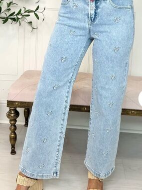 Aiden & Oak RISEN: JADE HIGH RISE CROP EMBROIDERED JEANS size 26 (size 3)